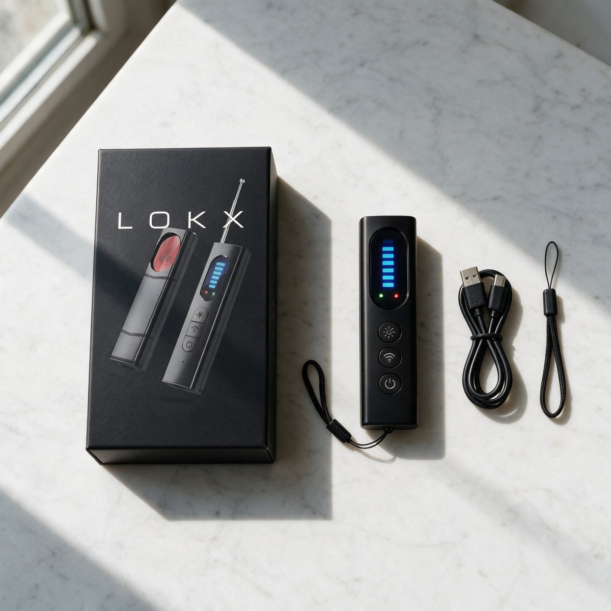 LOKX detector box and contents